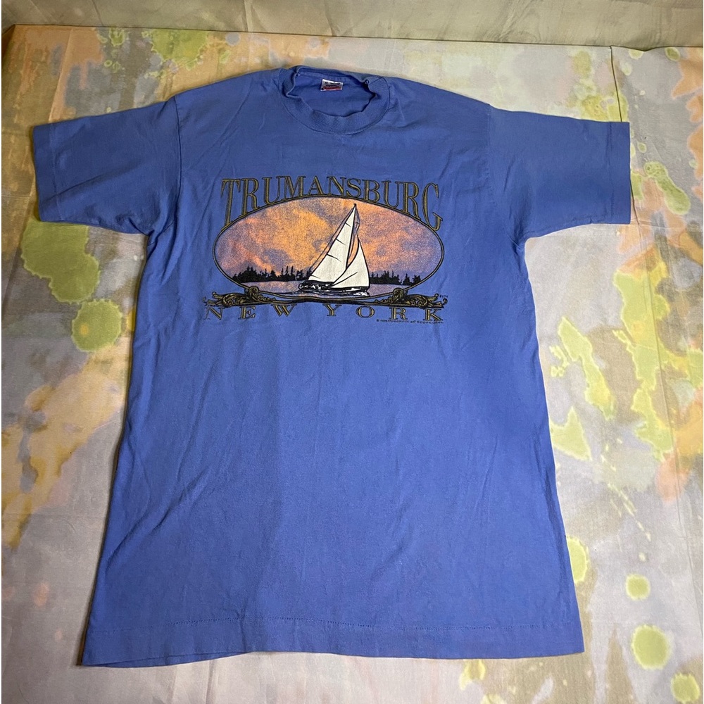 Vintage Single Stich Fruit of the Loom T Shirt New York Trumansburg NY USA! 80s